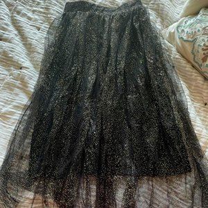 Skirt Midi Gold + Black
